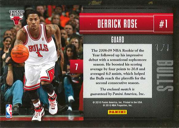 1 DERRICK ROSE Chicago Bulls NBA Guard Red 20th Anniv Throwback