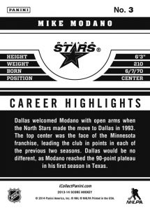 Panini America Teams Up with Dallas Stars to Honor Franchise Icon Mike  Modano – The Knight's Lance