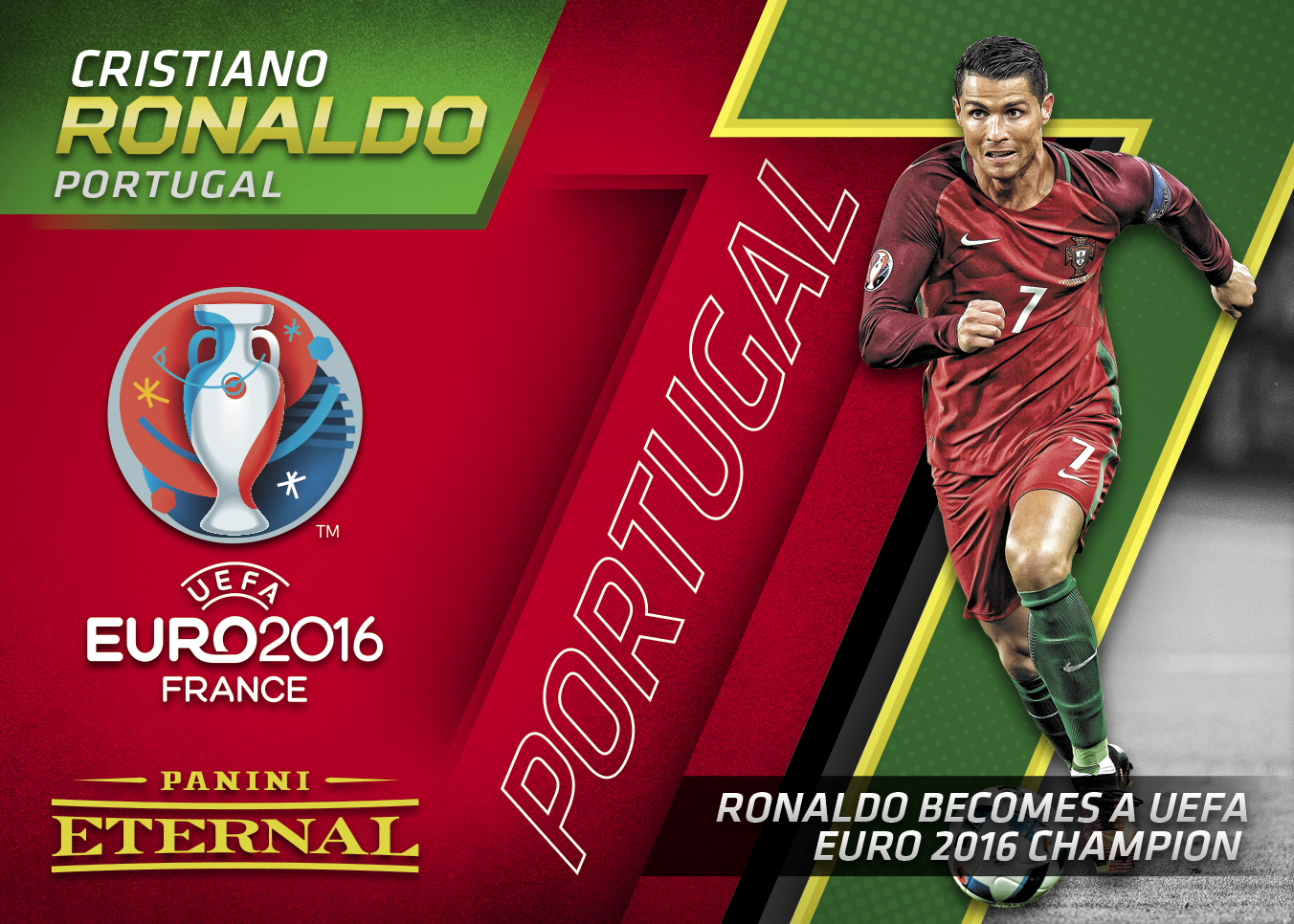 RARE ! CRISTIANO RONALDO Sticker "EURO 2016" Panini 