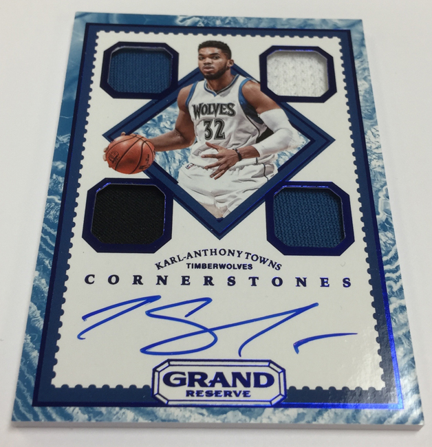 2018-19 Karl-Anthony Towns Panini National Treasures TIMELINE JERSEY 4