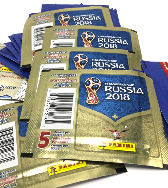 PANINI ROAD TO WORLD CUP 2018 Sticker Pack Paquet Barcode VERSION INTERNATIONALE 