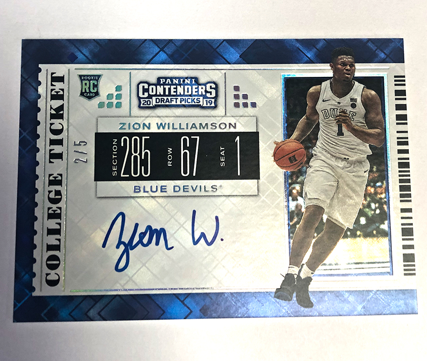 2019/20 Panini Contenders Draft Picks Basketball EXCLUSIVE Factory Sealed  Retail Box with AUTOGRAPH! Look for Rookies & Autos of ZION WILLIAMSON, RJ