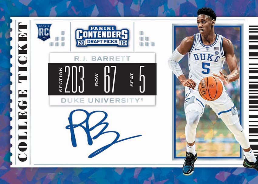 2018-19 Panini Contenders Draft Picks Game Day Ticket Signatures