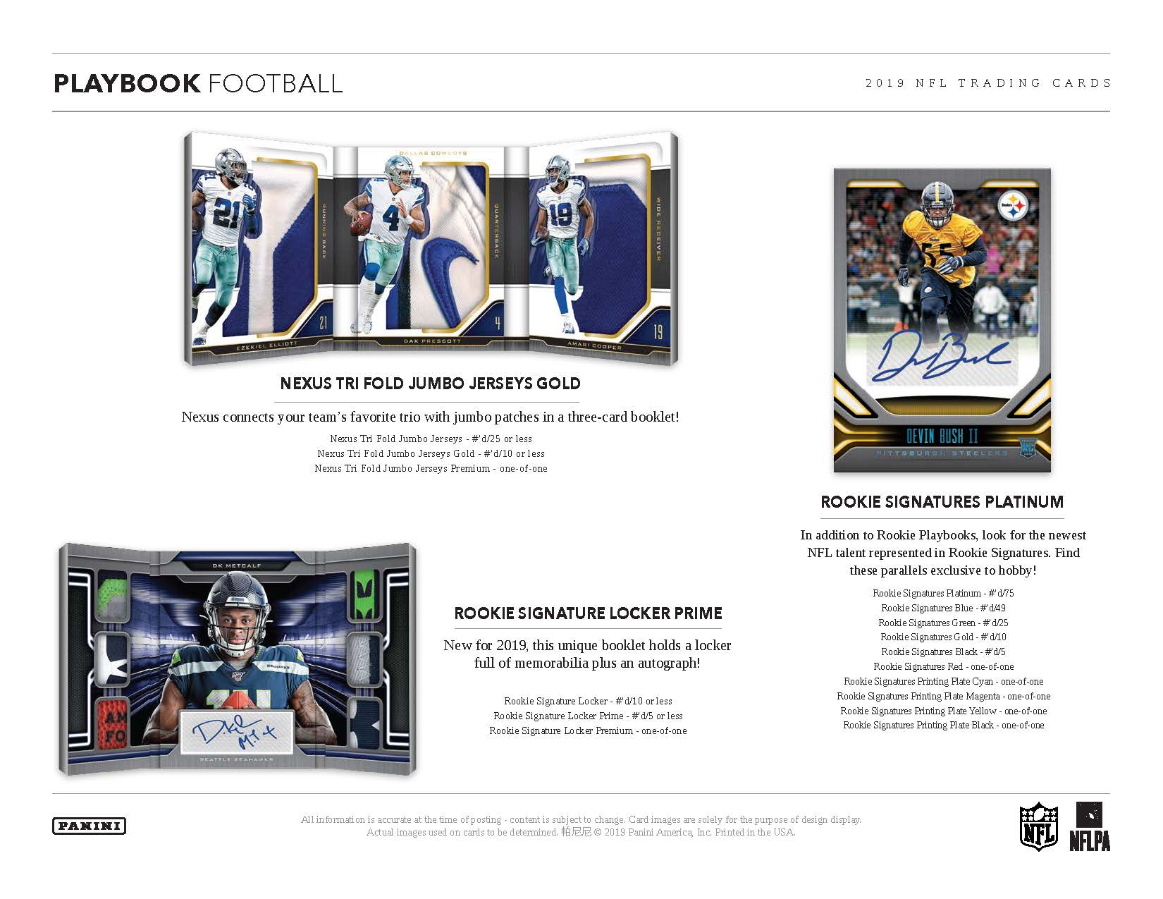 2019 Panini Playbook - [Base] - Gold #237 - Rookie Playbook Jersey