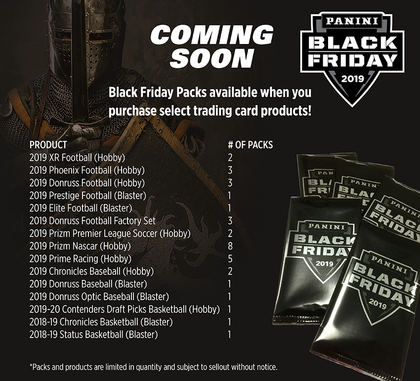 Panini America Unveils Checklists for 2019 Black Friday Promotion