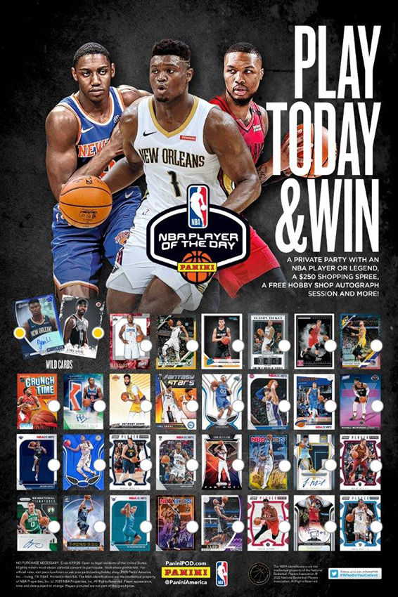 Panini America’s Popular NBA Player of the Day Hobby Shop Promo Returns