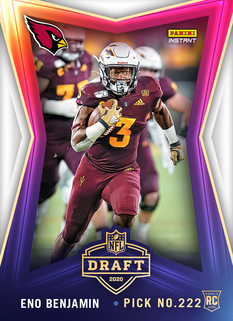 Eno Benjamin 2020 Panini Prizm Draft Picks Orange Rookie Card