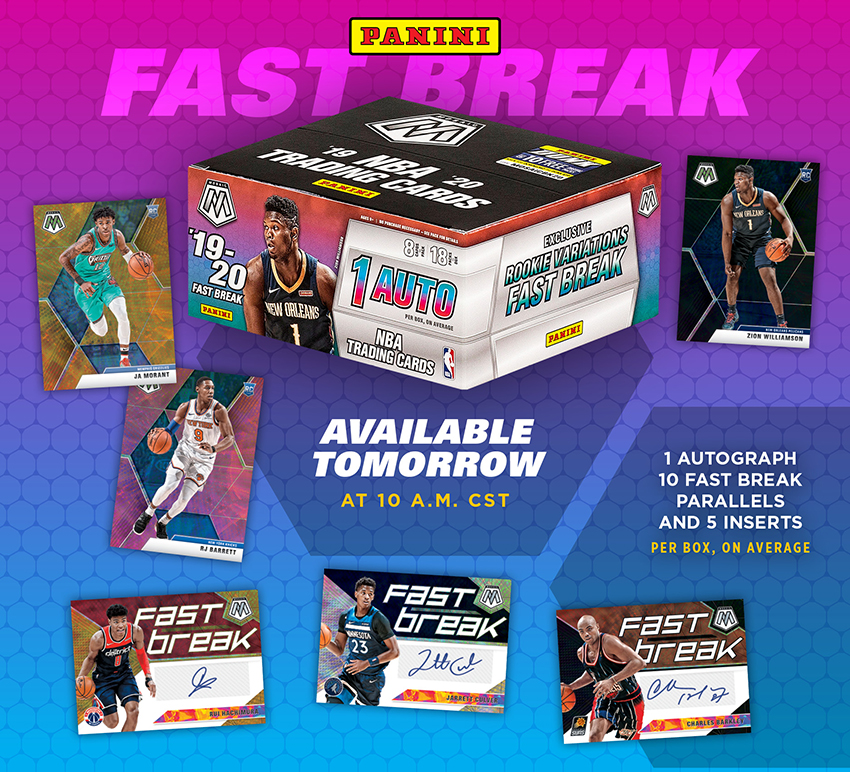 2019-20 Mosaic Basketball Fast Break Arrives Tomorrow at Official