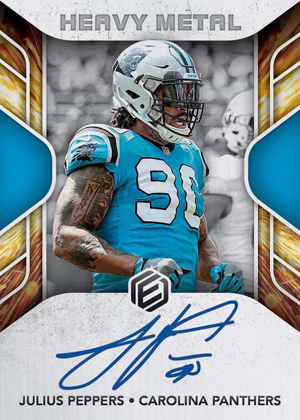 Julius Peppers player worn jersey patch football card (Carolina