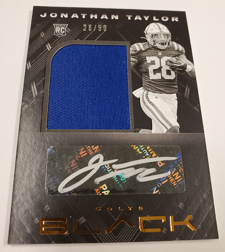 2021 Panini Black Jonathan Taylor Jet Black Jersey /25