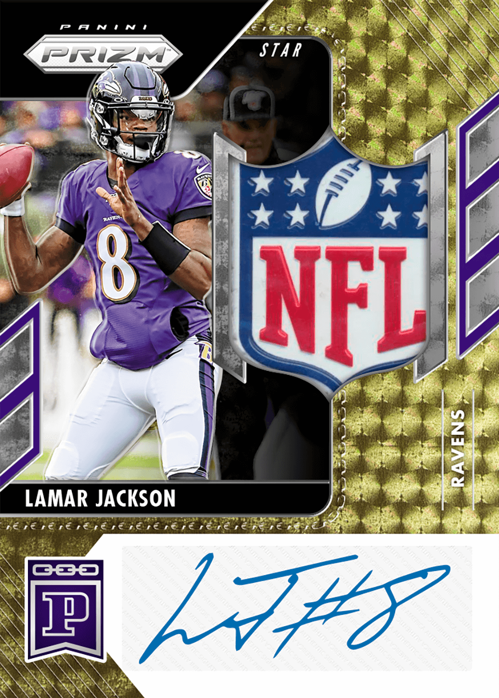 lamar jackson jersey patch card stars of the nfl prestiege