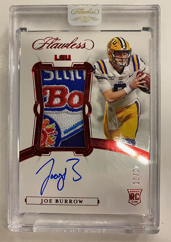 2020 Panini FLAWLESS Joe Burrow ROOKIE REAL DIAMOND /20 LSU RC ENCASED  