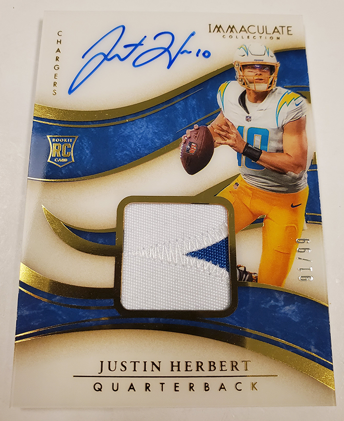 2020 Panini Immaculate Collection Collegiate Justin Herbert, Joe, Lot  #57825