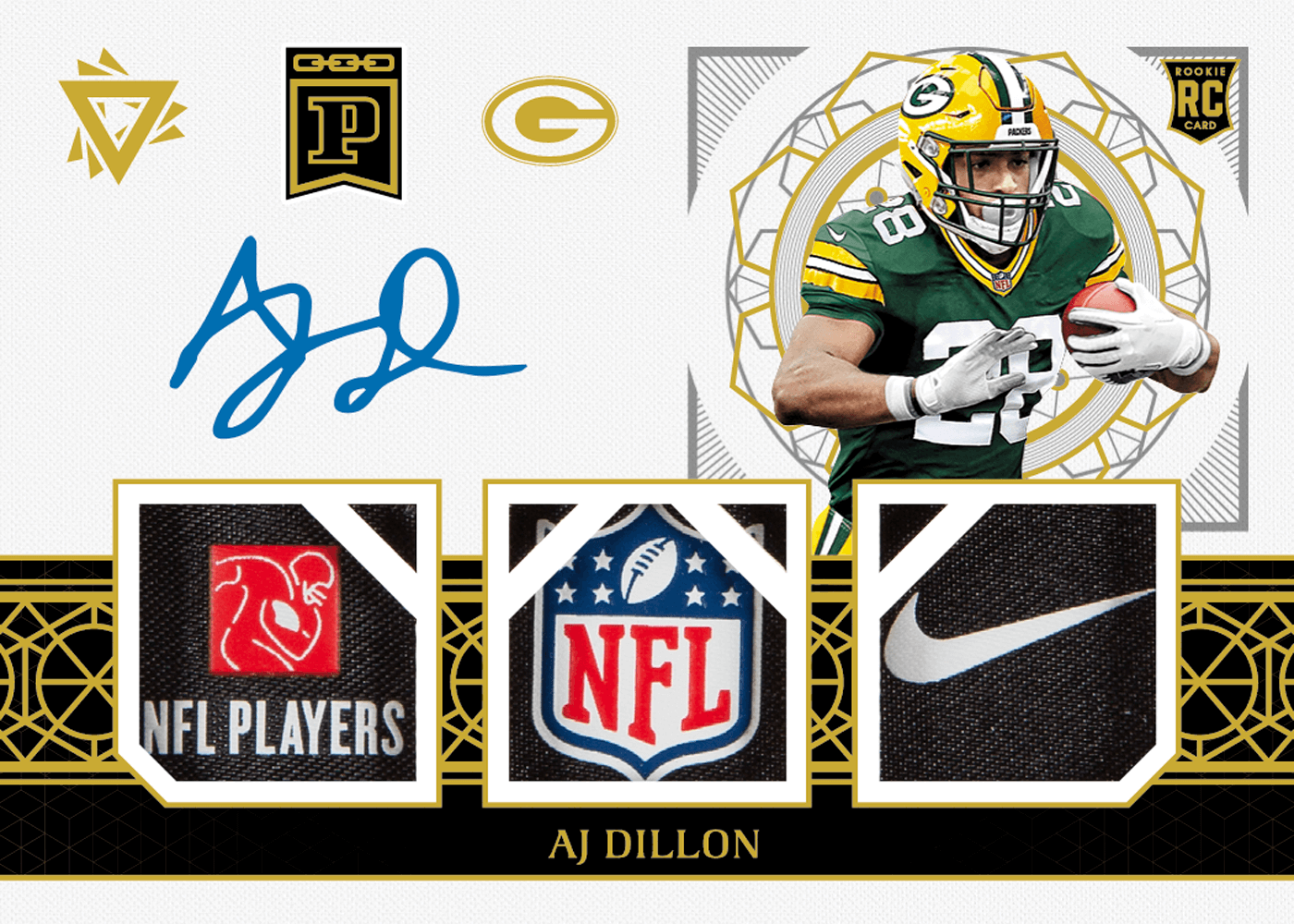 A.J. Aj Dillon PANINI PRESTIGE TRUE COLORA PACKERS JERSEY PATCH