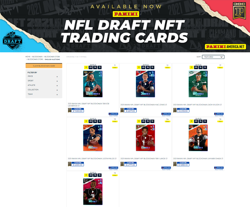 Watch Panini America's 2021 NFL Draft Night NFT Blockchain Cards