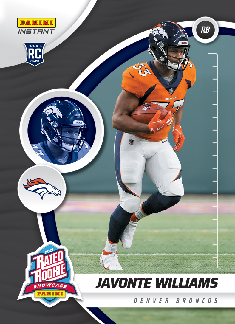 JAVONTE WILLIAMS(DENVER BRONCOS)2022 PANINI CONTENDERS JERSEY SWATCH CARD