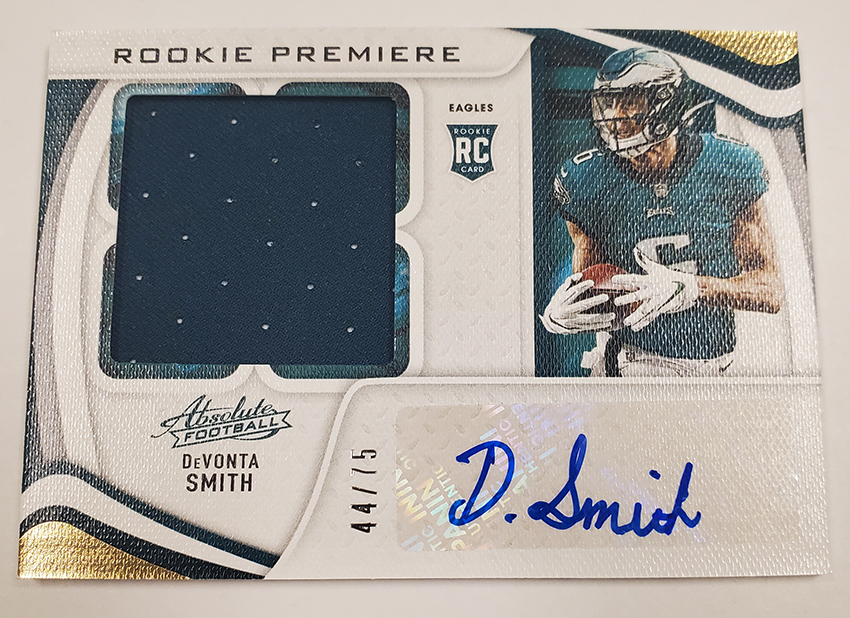2021 Absolute By Storm Spectrum Green 7 DeVonta Smith #/25 Rookie RC Eagles  card