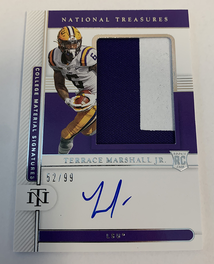 Terrace Marshall Jr. 2021 Panini National Treasures Rookie Glove Auto  Purple /15 - All-Star Sports