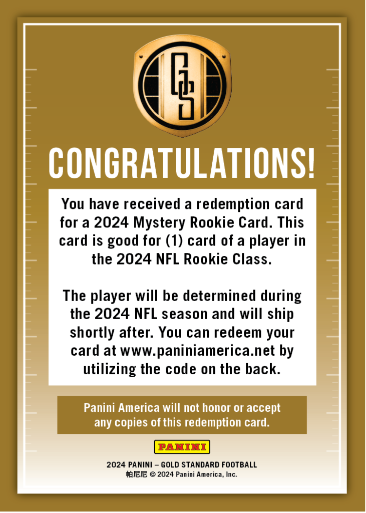 Panini’s Mystery Rookie Redemption Program Rolling Out – The Knight's Lance