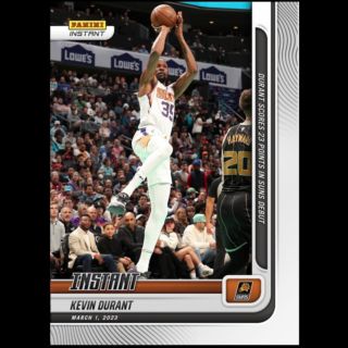 Visit Panini Direct for new #PaniniInstant NBA trading cards! This week we're featuring a variety of cards including Kevin Durant in a Suns Uniform, Ja Morant, Nikola Jokic and more! Collect Panini Instant #NBA today!

SHOP: PaniniAmerica.net and click on "NBA 2022-23" under the Store header 

#whodoyoucollect #thehobby